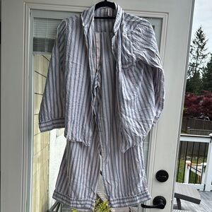 Victoria's Secret Blue and Pink Striped Pajama Set